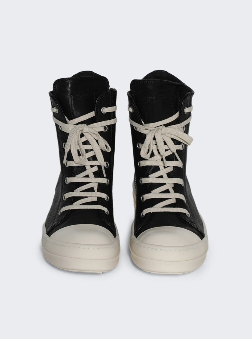 Rick Owens Hollywood High Top Sneakers Black And Milk