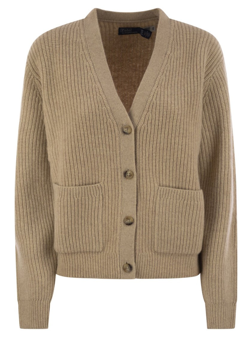 Polo Ralph Lauren Ribbed Cashmere Blend V-Neck Cardigan