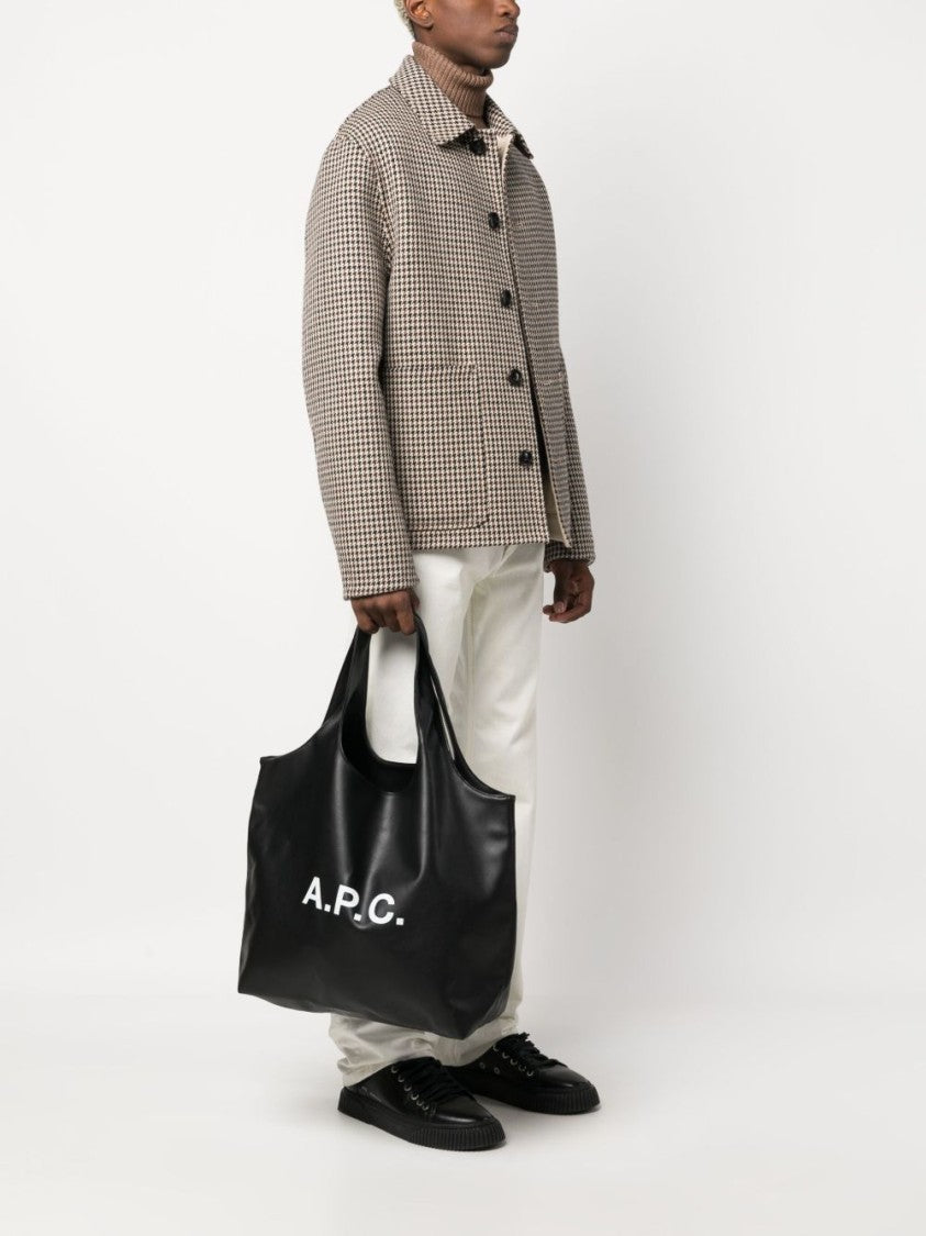 A.P.C. Spacious Black Faux Leather Tote