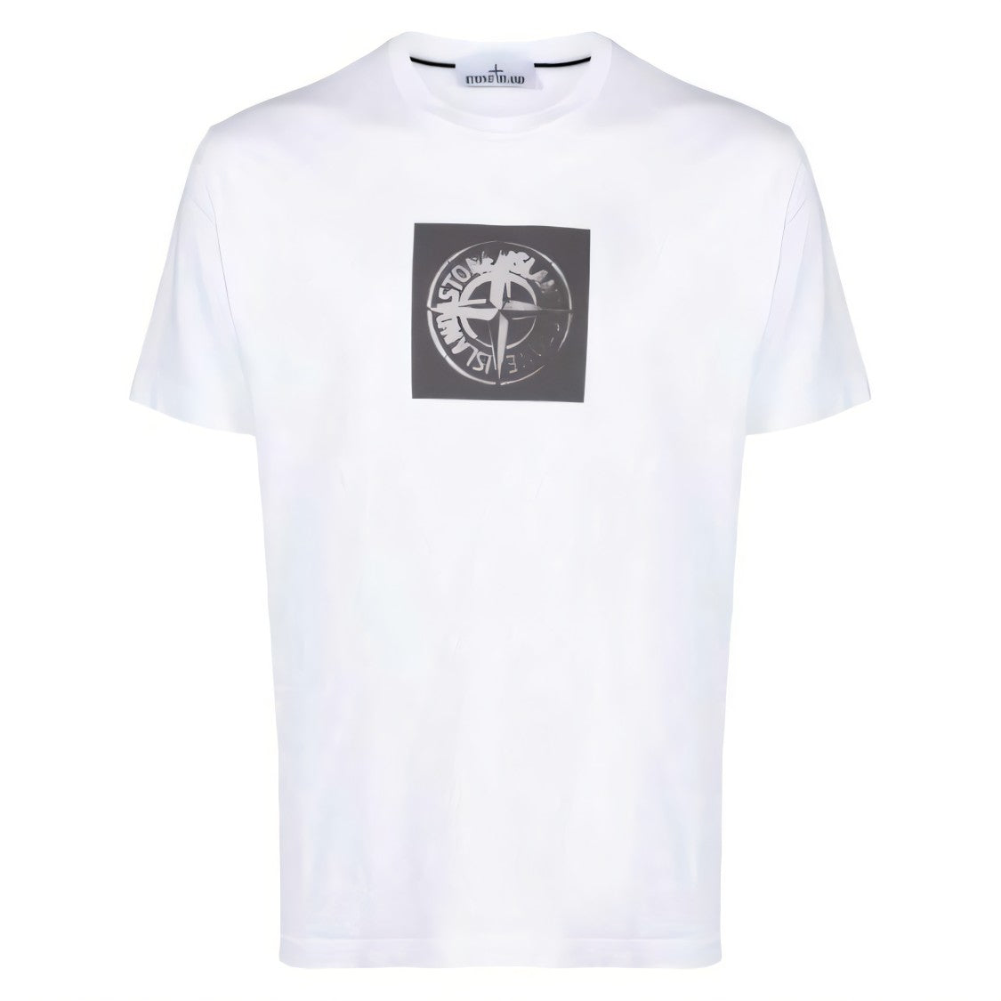 Stone Island White Graphic Print Short-Sleeved T-Shirt