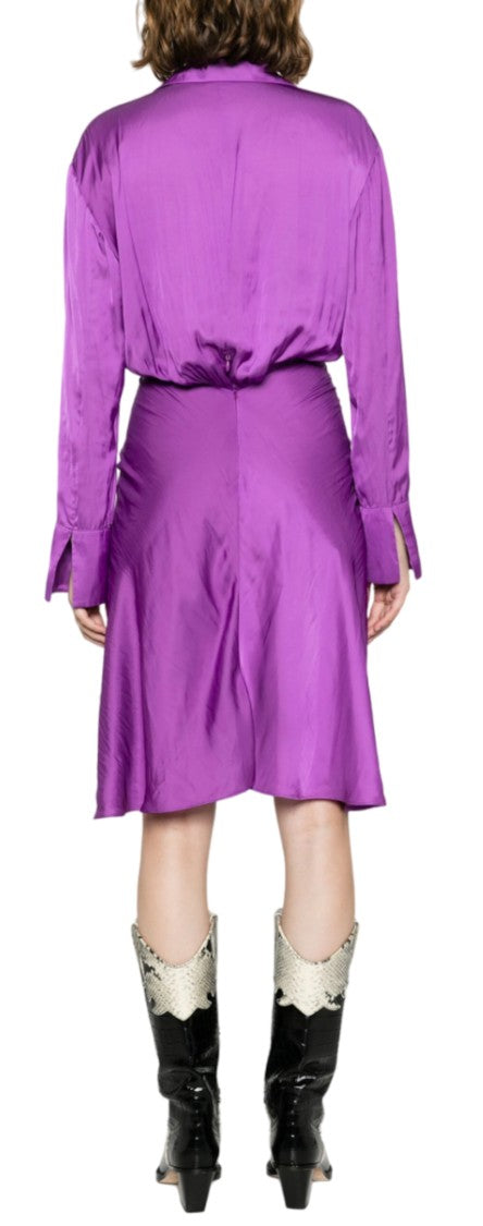 Zadig & Voltaire Vibrant Purple Draped Mini Dress