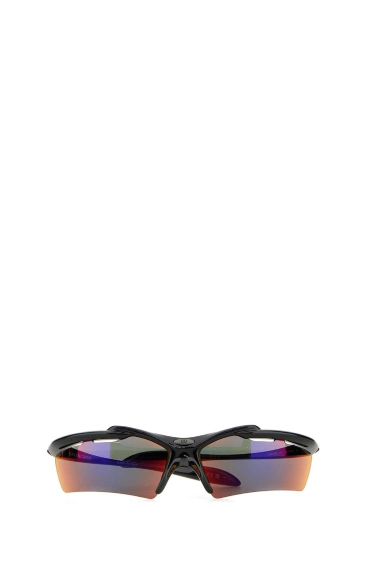 Balenciaga Black Acetate Turbo Rectangle Sunglasses