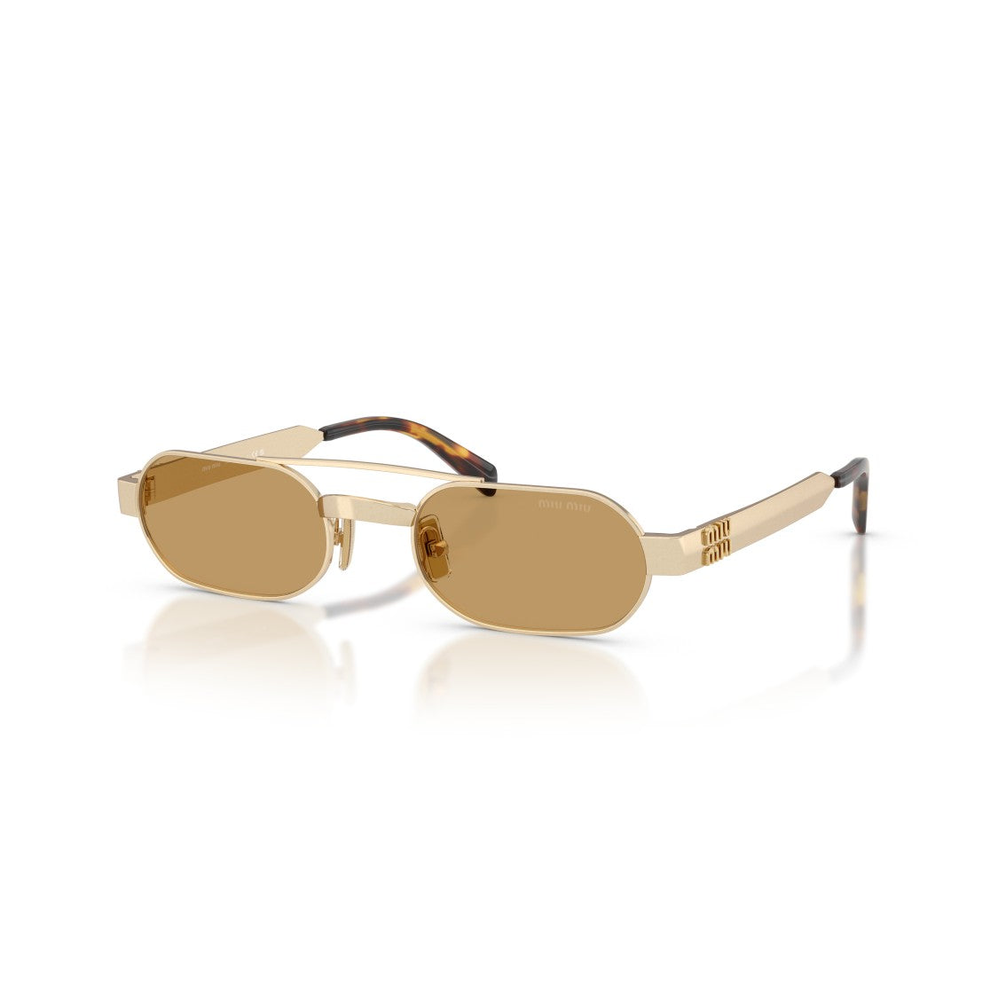 Miu Miu 0Mu B52s Rectangular Gold Metal Frame Sunglasses