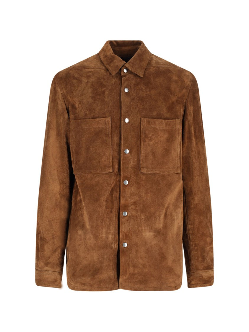 Rick Owens Suede Shirt Jacket – Brown