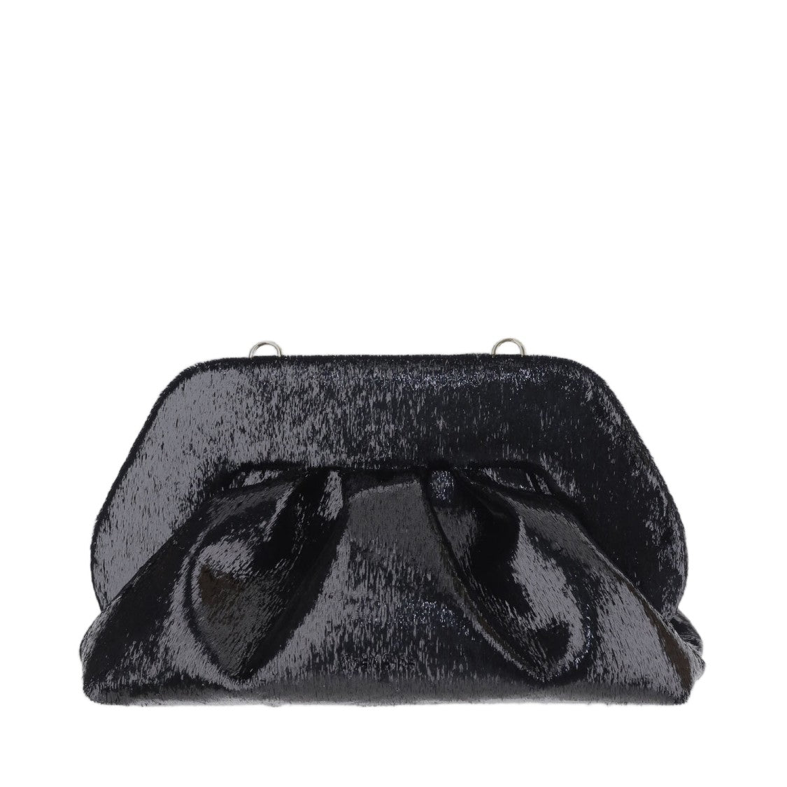 Themoirè Glossy Angular Frame Structured Handbag