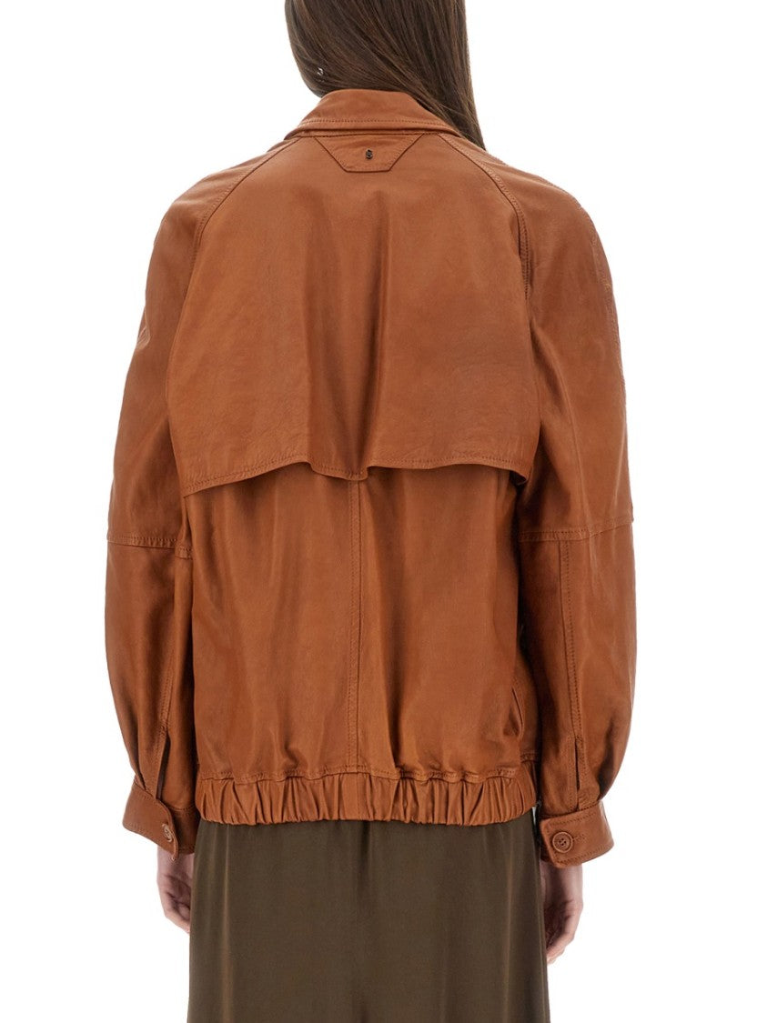 Salvatore Santoro Relaxed-Fit Brown Leather Jacket