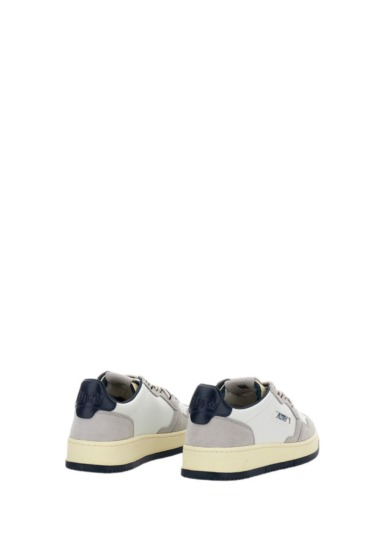 Autry White Medalist Low Leather Suede Sneakers