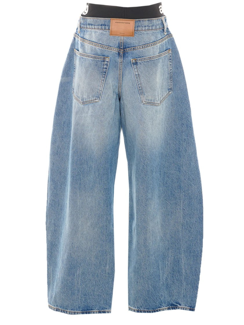 Alexander Wang Light Blue Elasticated Denim Balloon Jeans