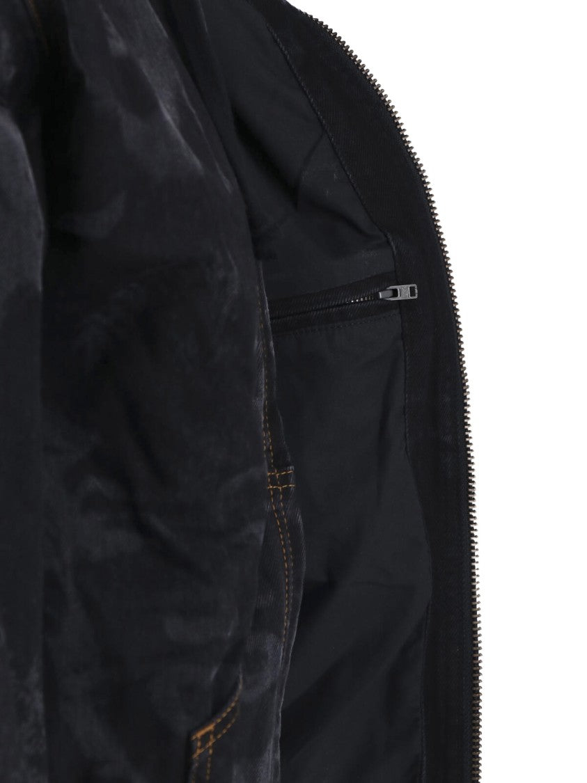 Vaquera Black Artistic Print Cropped Jacket