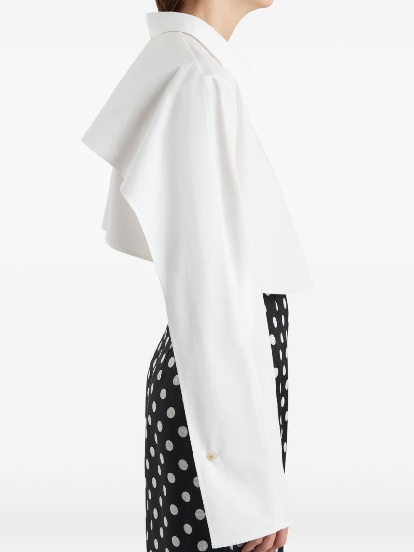 Khaite White Cotton Point Collar Shirt