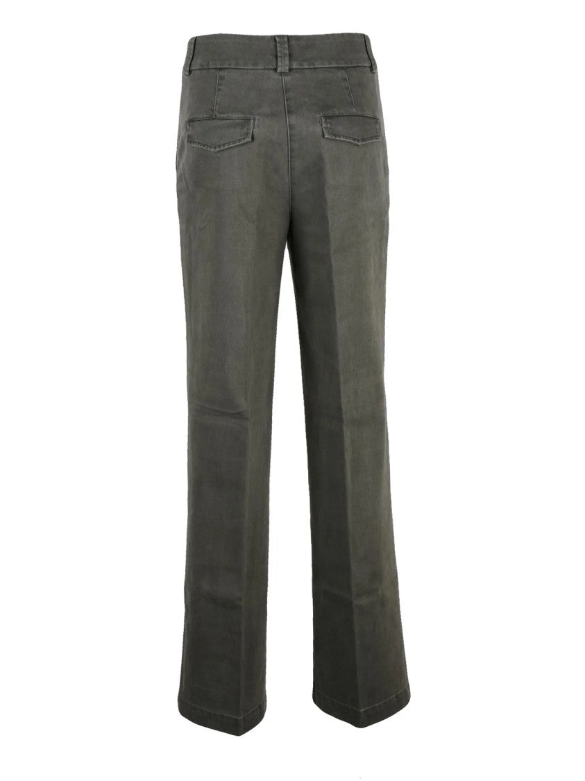 Peserico Green Stretch Cotton Cargo Pants