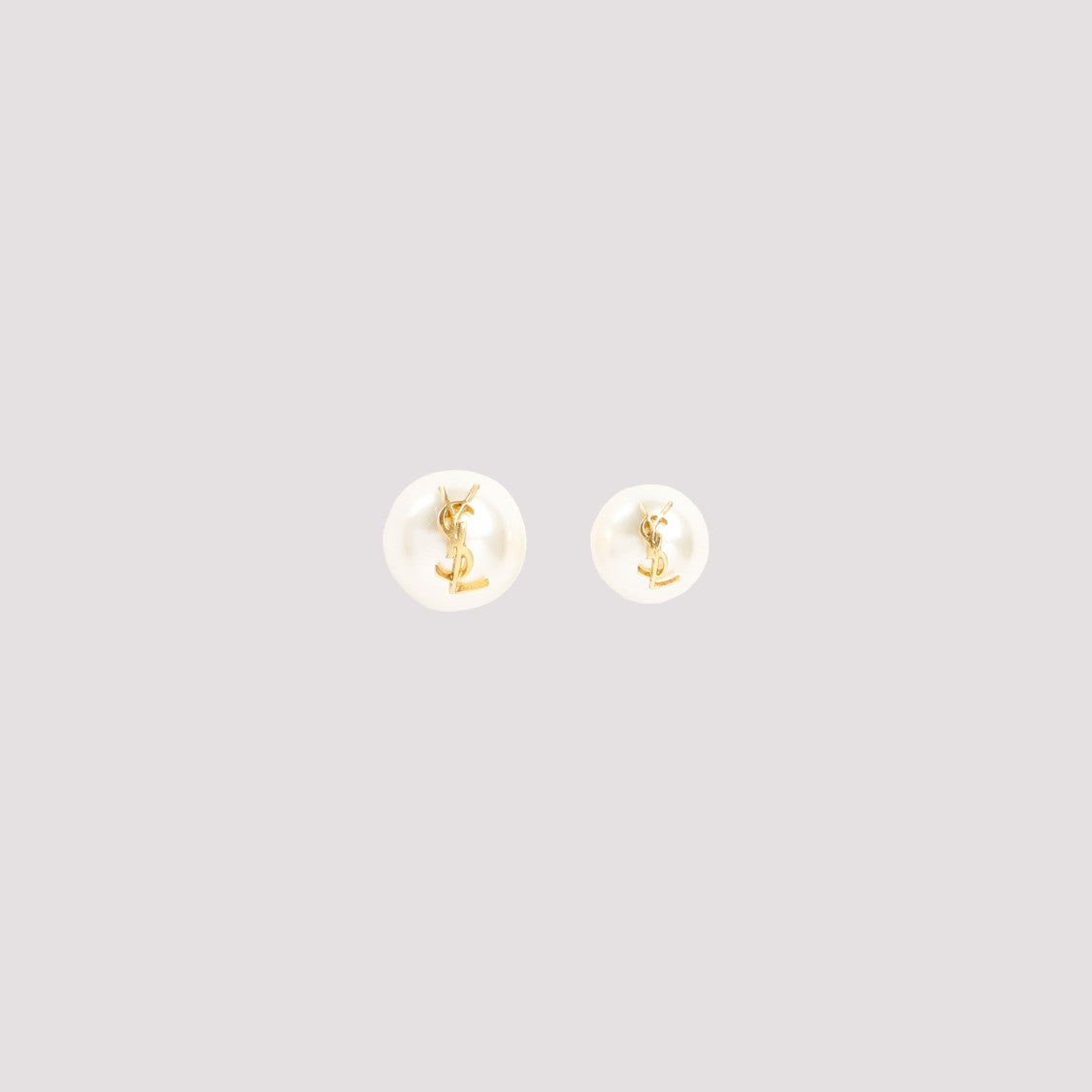 Saint Laurent Pearl Earrings With Signature Monogram Detail