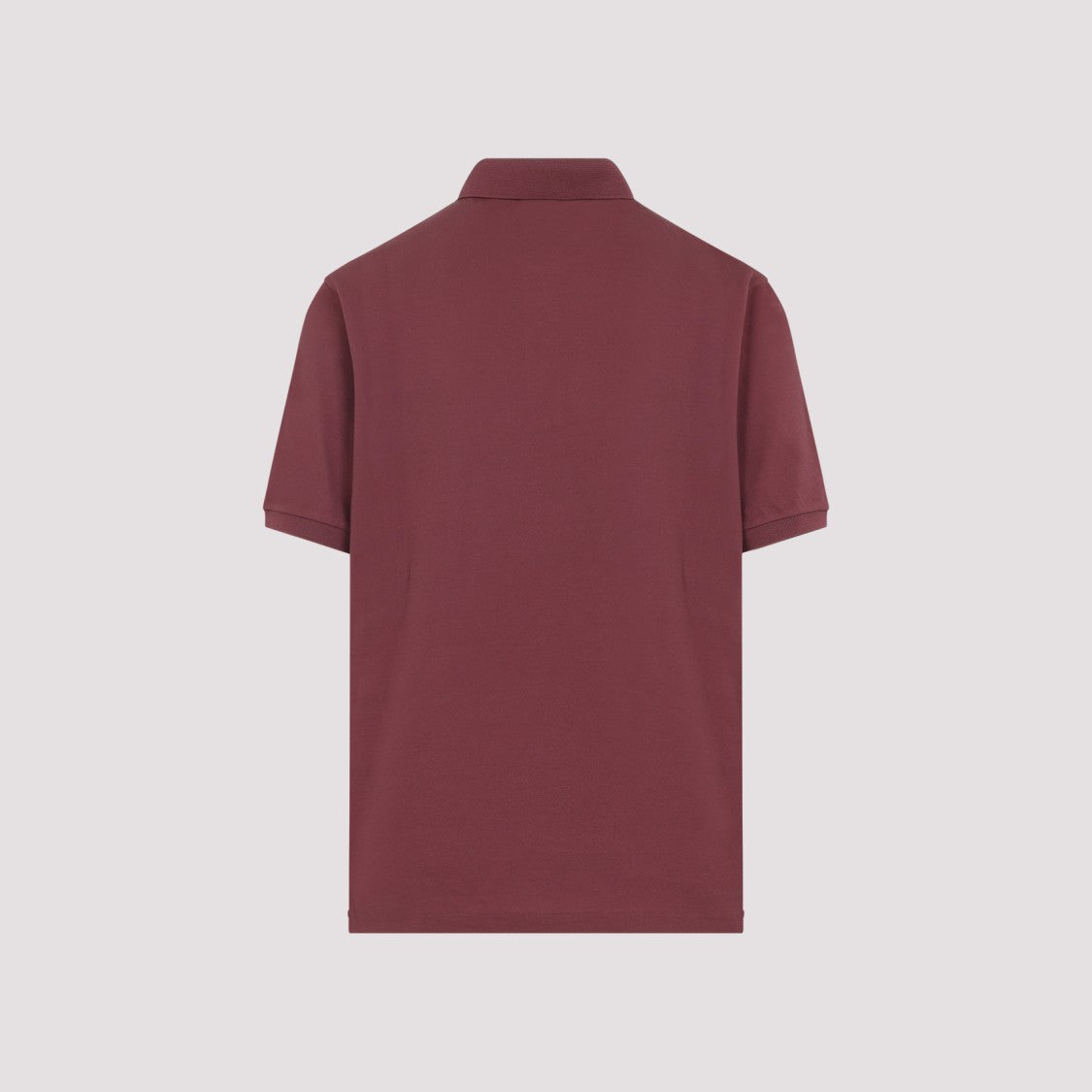 Ralph Lauren X Purple Label Textured Burgundy Polo Shirt With Ribbed Collar