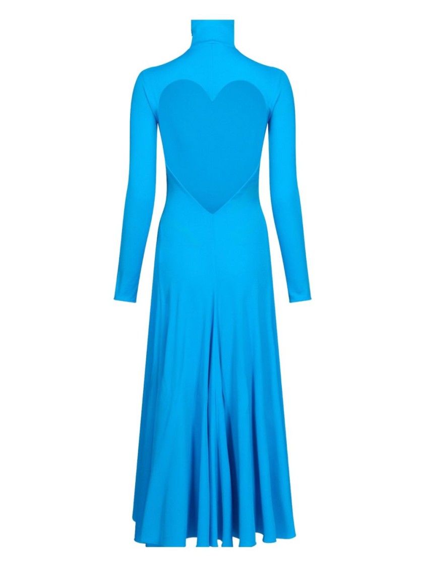 Alaïa Heart-Shaped Cutout Back Turtleneck Midi Dress