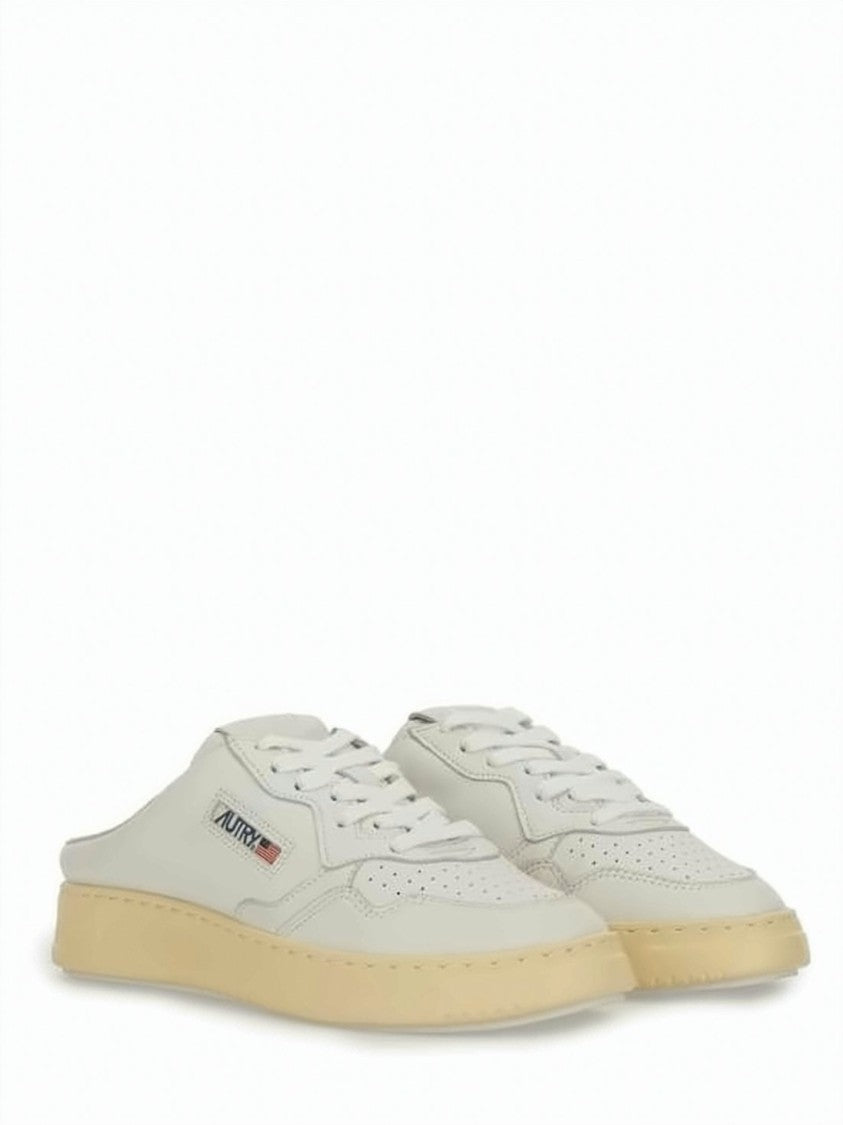 Autry Napa Leather Mule-Sneakers With Perforated Toe