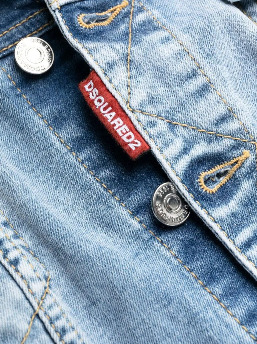 Dsquared2 Casual Midi Dress In Classic Denim Design