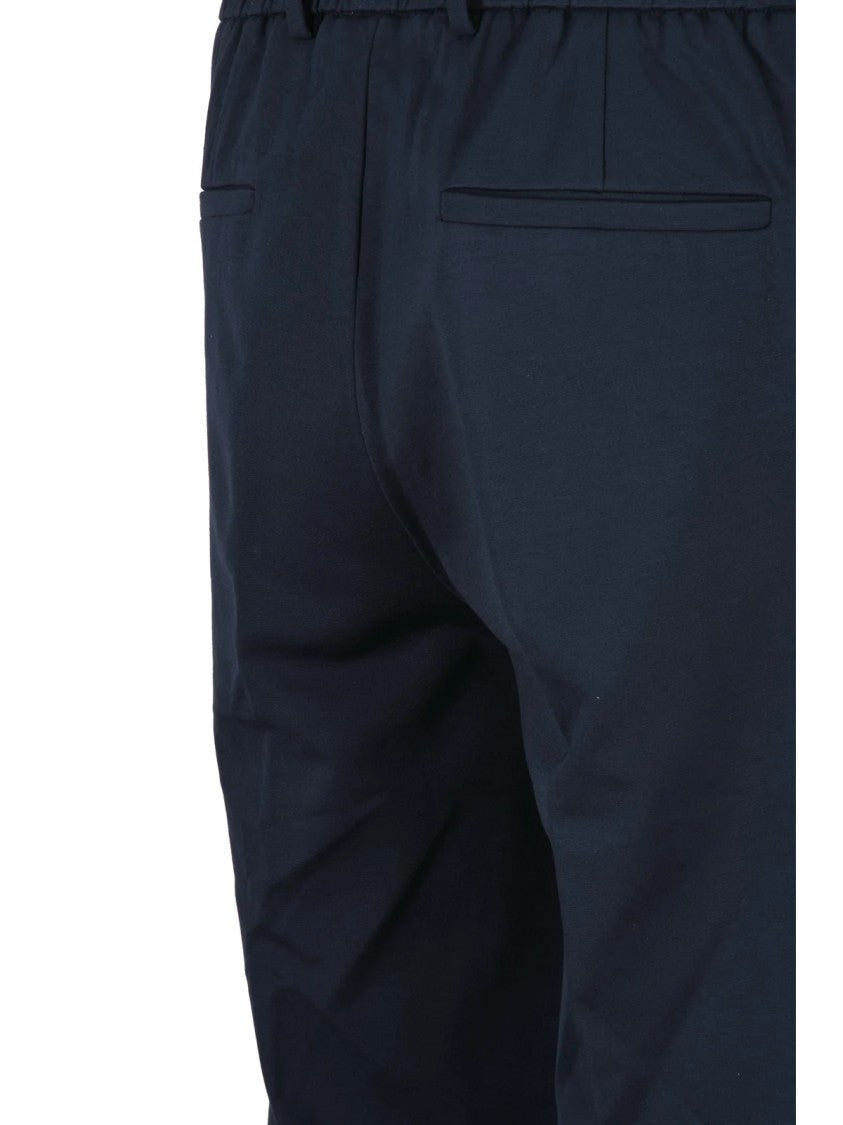 Liu Jo Navy Blue Classic Trousers With Tailored Design And Pleated Front