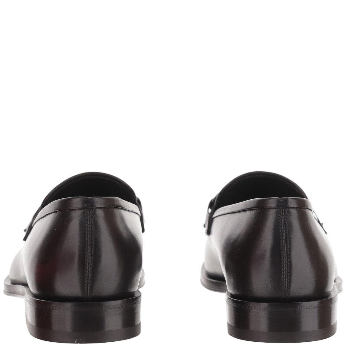 Salvatore Ferragamo Dark Brown Hook Detail Leather Loafers