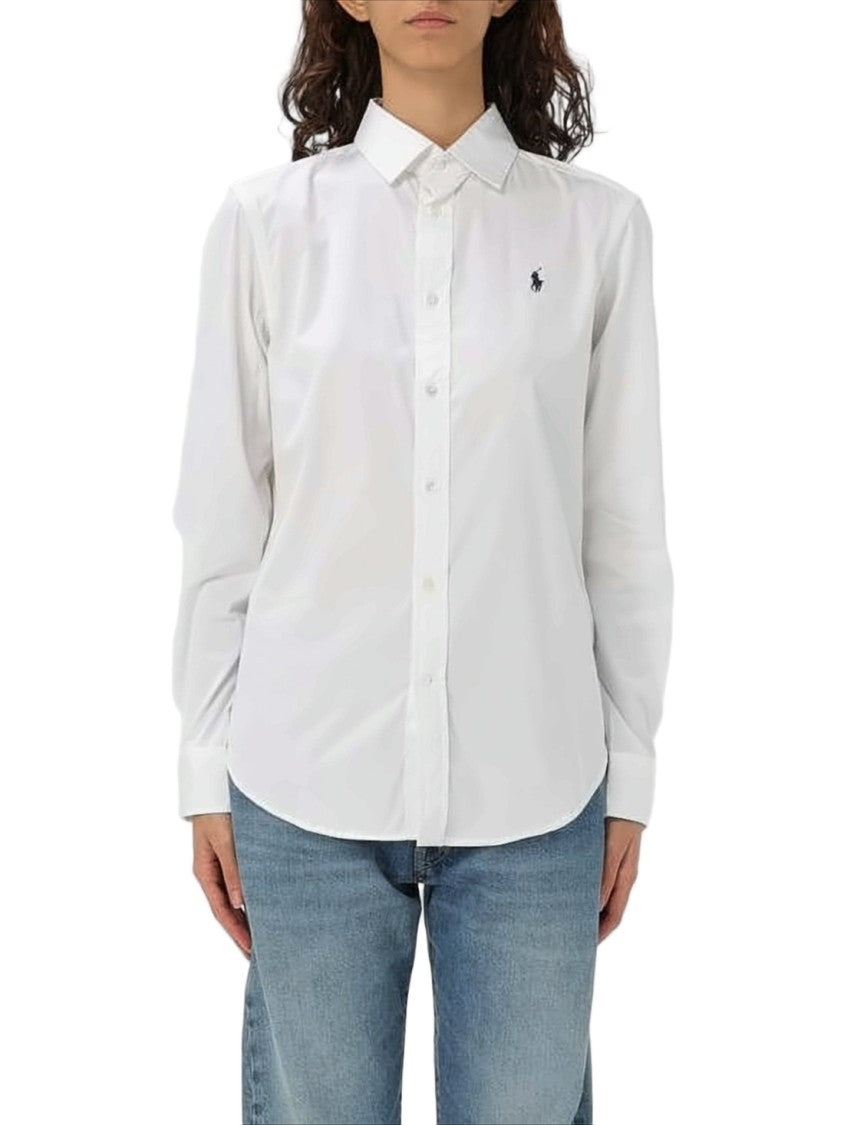 Polo Ralph Lauren Long-Sleeve White Cotton Shirt With Pointed Collar