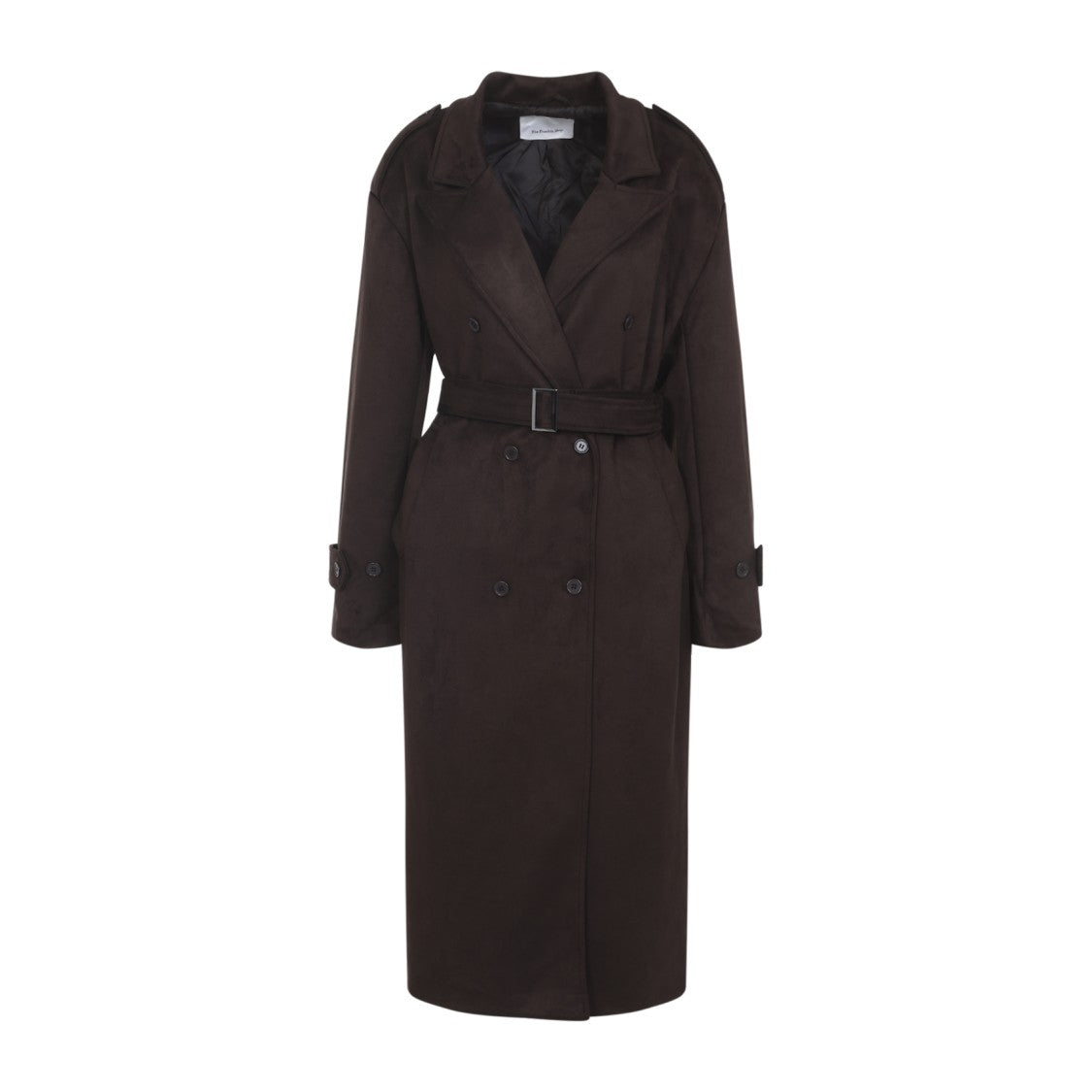 The Frankie Shop Double-Breasted Long Coat With Belted Waist