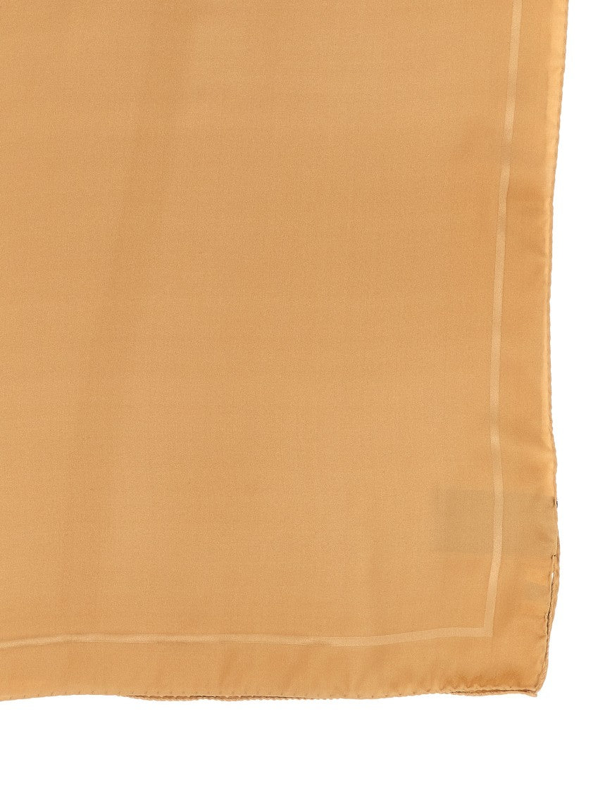 Saint Laurent Silk Charmeuse Cassandre Scarf With Jacquard Logo