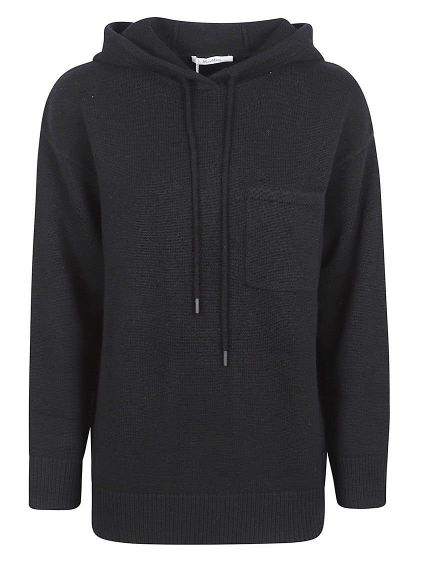 Max Mara Relaxed Fit Hooded Sweater With Ribbed Detailing