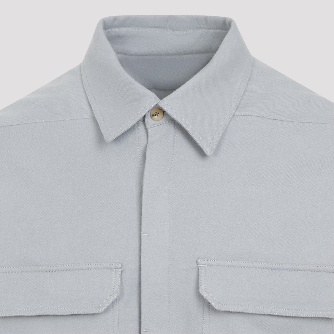 Rick Owens Work Light Blue Cotton Shirt