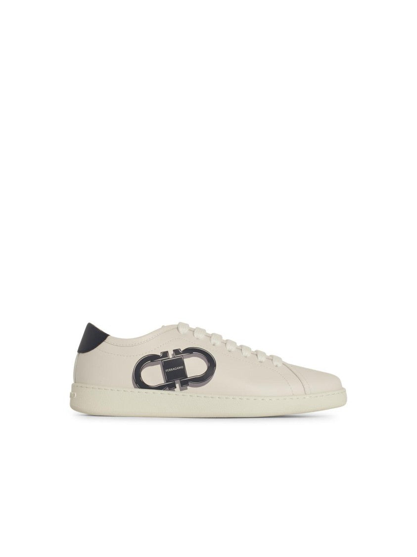Salvatore Ferragamo Brandy' White Leather Sneakers