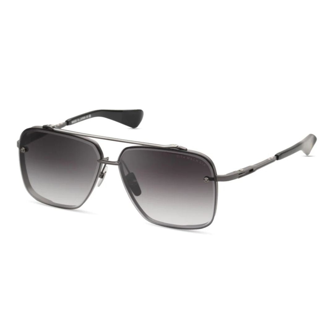 Dita Mach-Six Double Bridge Metal Frame Sunglasses With Gradient Lenses