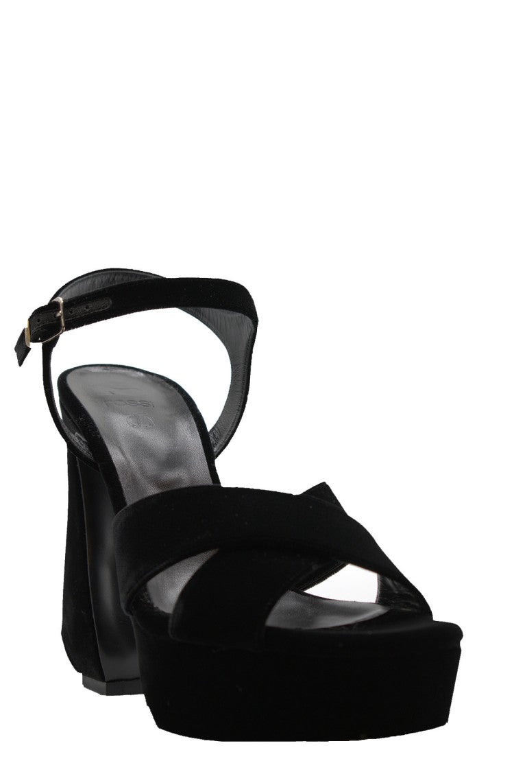 Si Rossi Black Calf Leather Sandals
