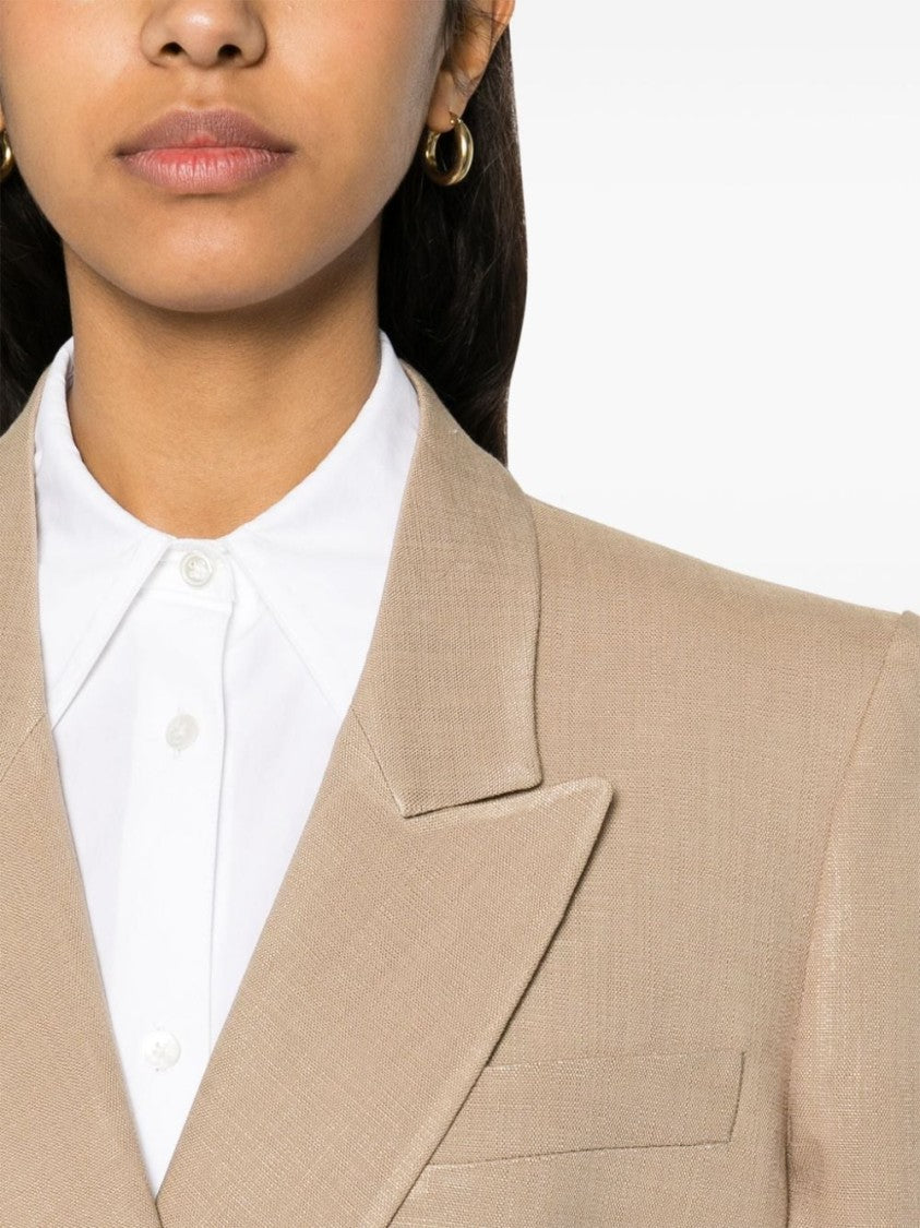 Msgm Light Brown Slub Texture Jacket
