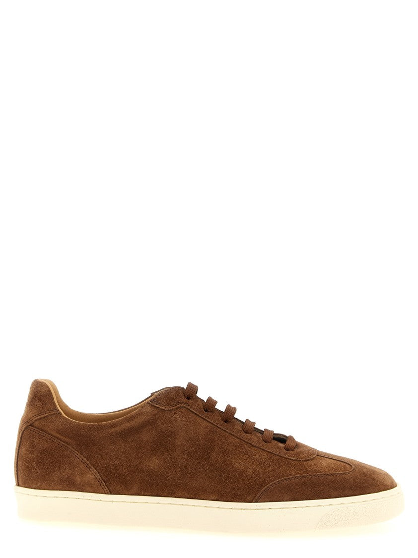 Brunello Cucinelli Brown Suede Sneakers With Leather Lining