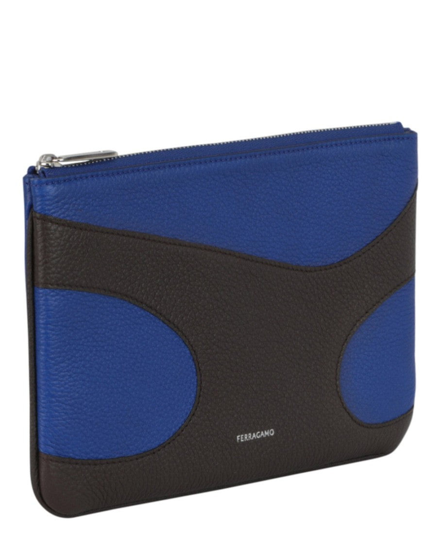 Ferragamo Cut-Out Pebbled Leather Phone Pouch