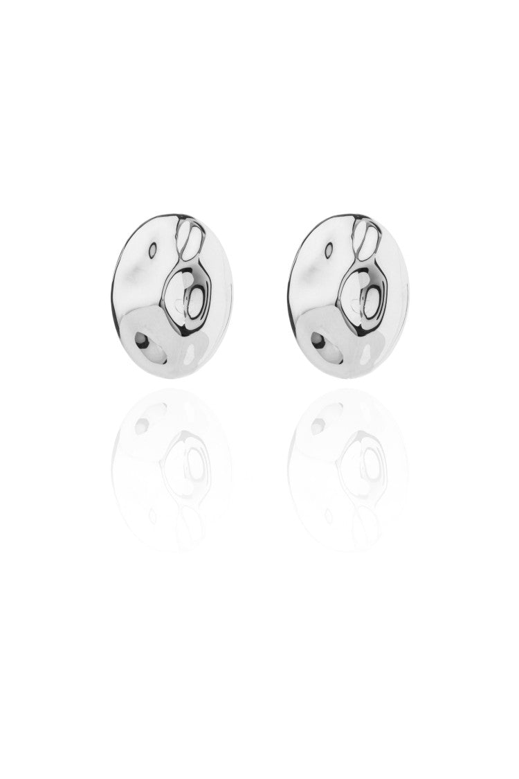 Federica Tosi Silver Rock Platinum Plated Bronze Metal Earrings
