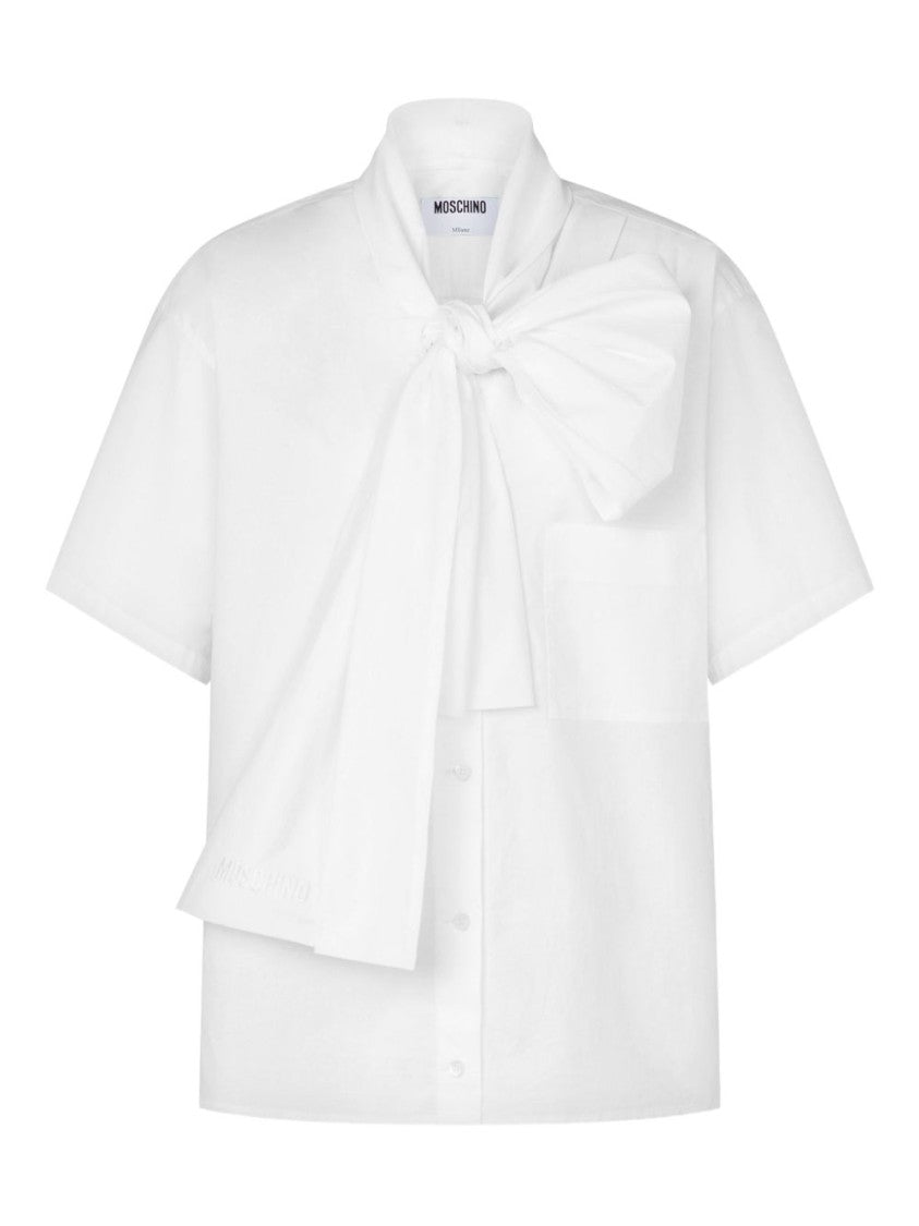 Moschino Bow-Detail White Shirt With Button-Down Front