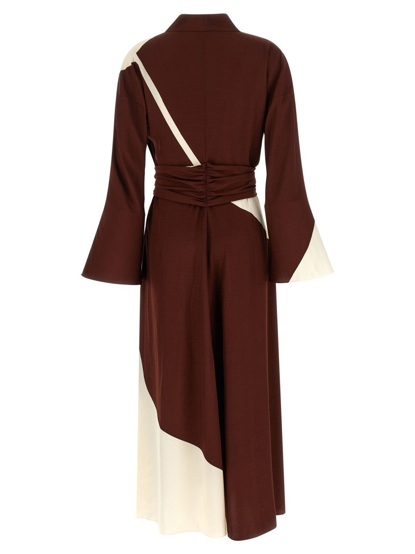 Alberta Ferretti Scarf-Inspired Printed Midi Dress With Flared Sleeves