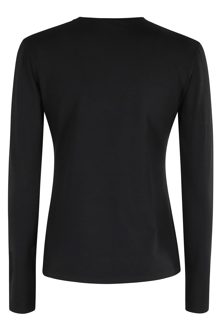 Seventy Fitted Long-Sleeve Crew Neck T-Shirt In Black