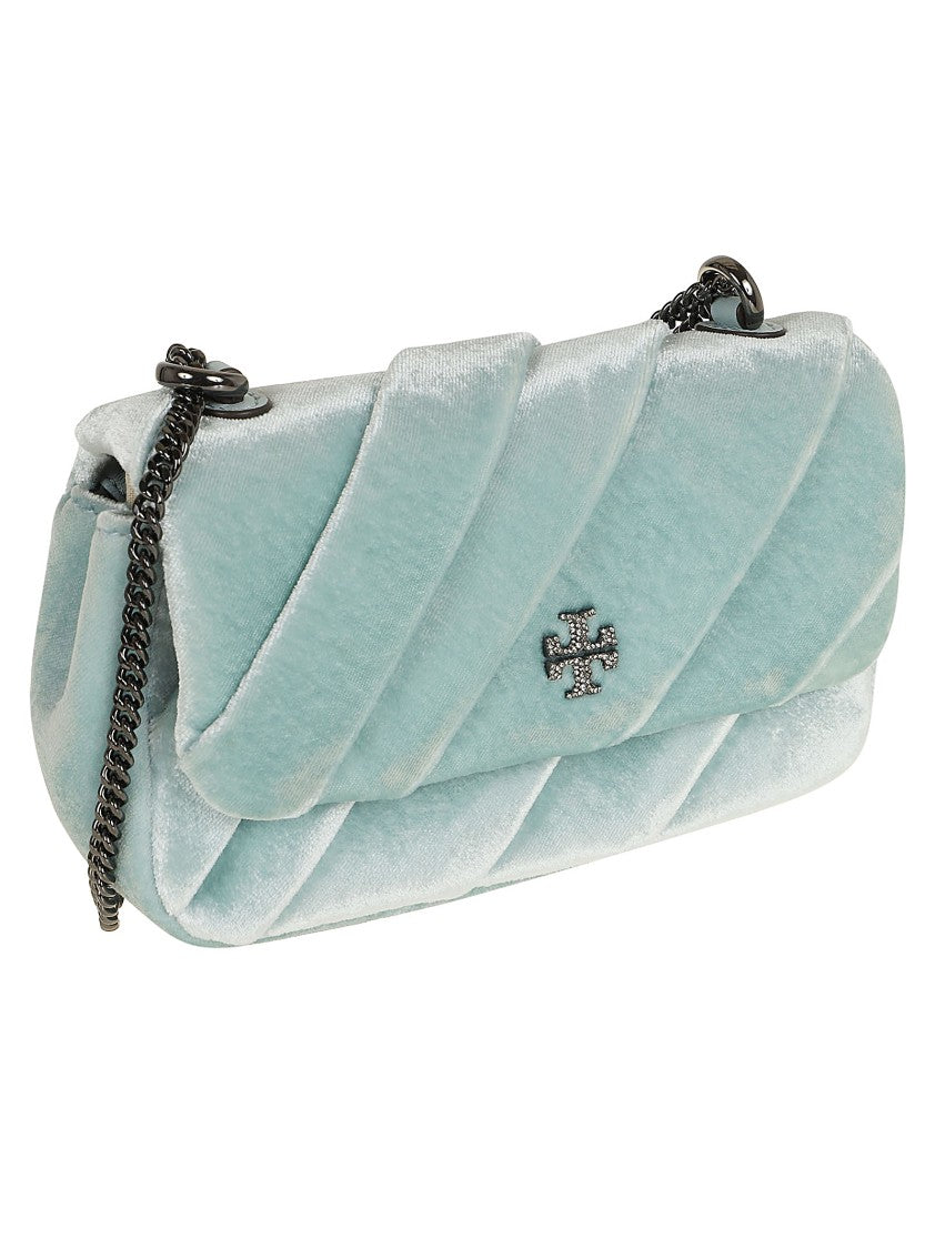 Tory Burch Blue Kira Lamb Leather Handbag