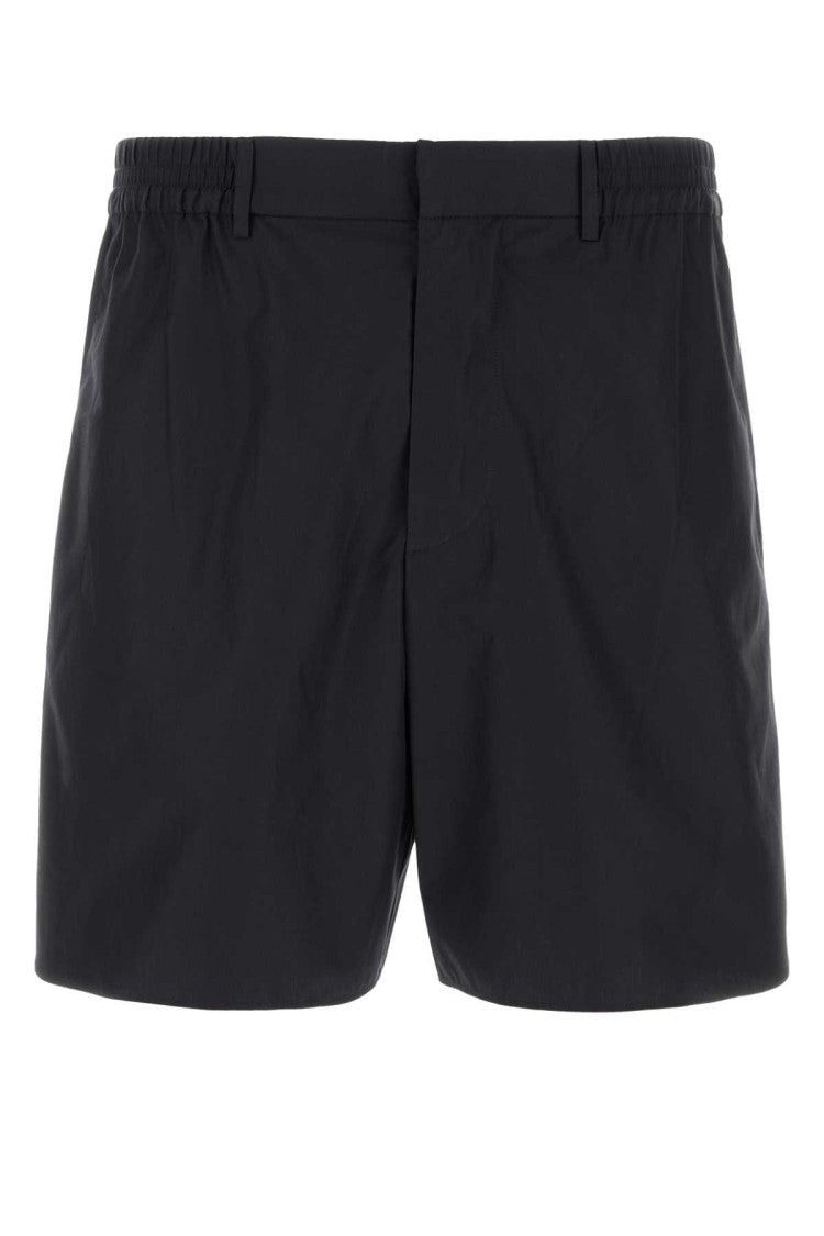 Fendi Black Poplin Bermuda Shorts