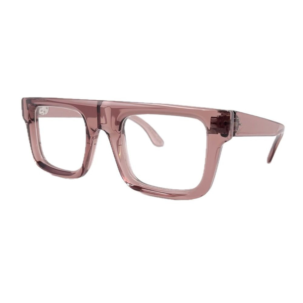 Panetti Eyewear Krystal Sand Transparent Light Brown Rectangular Eyeglasses
