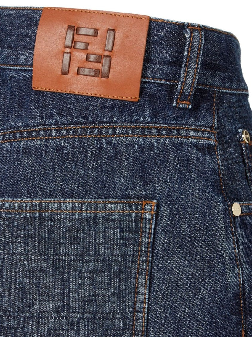Fendi High-Waisted Denim Shorts