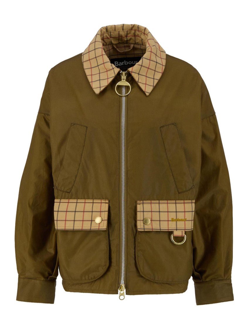 Barbour Launton Boxy Cropped Checked Jacket