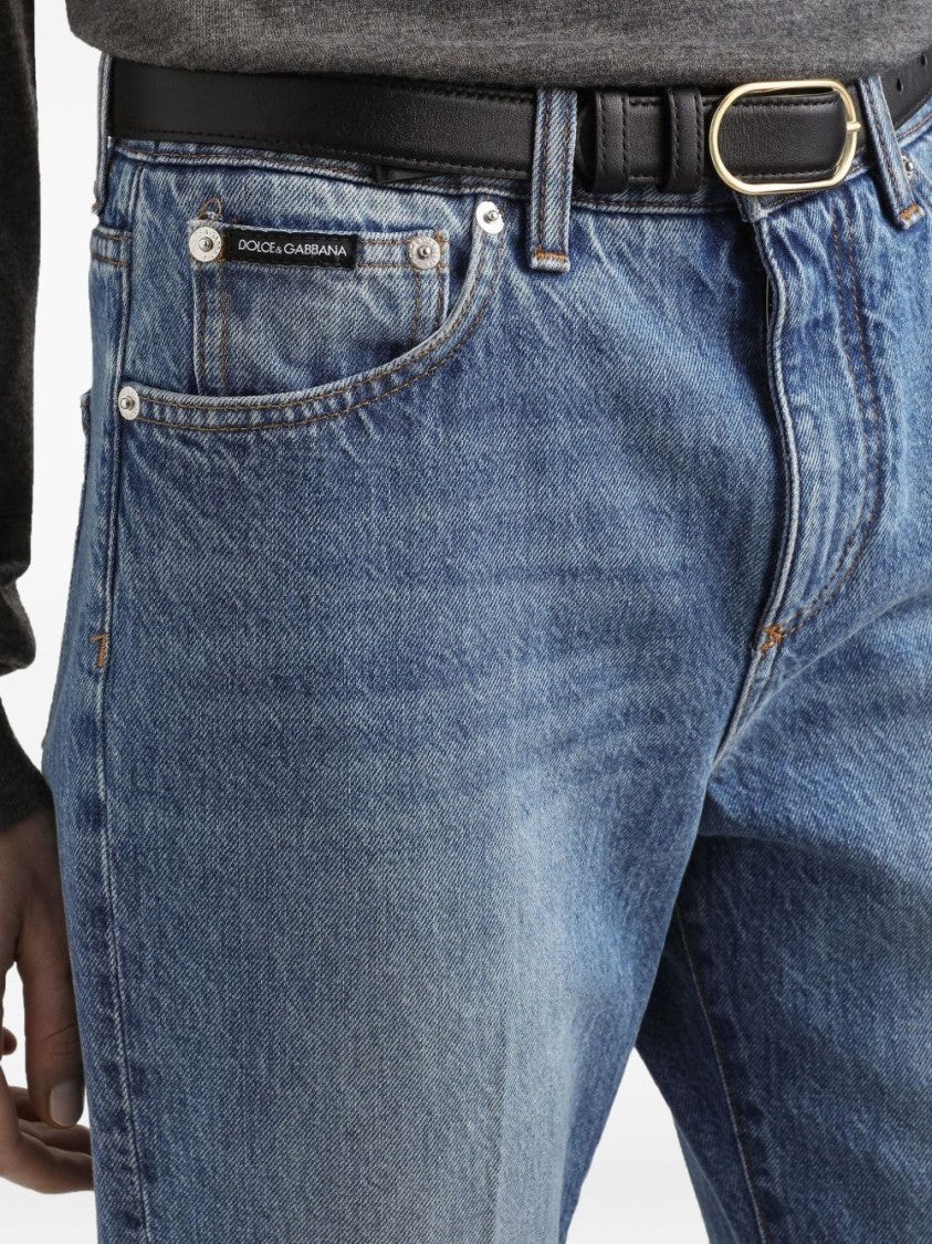 Dolce & Gabbana Mid-Rise Straight-Leg Jeans With Classic Five-Pocket Design