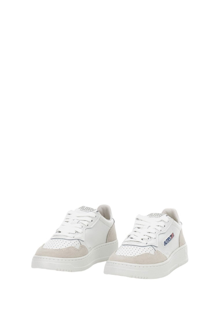 Autry Optical White Medalist Low Leather Suede Sneakers
