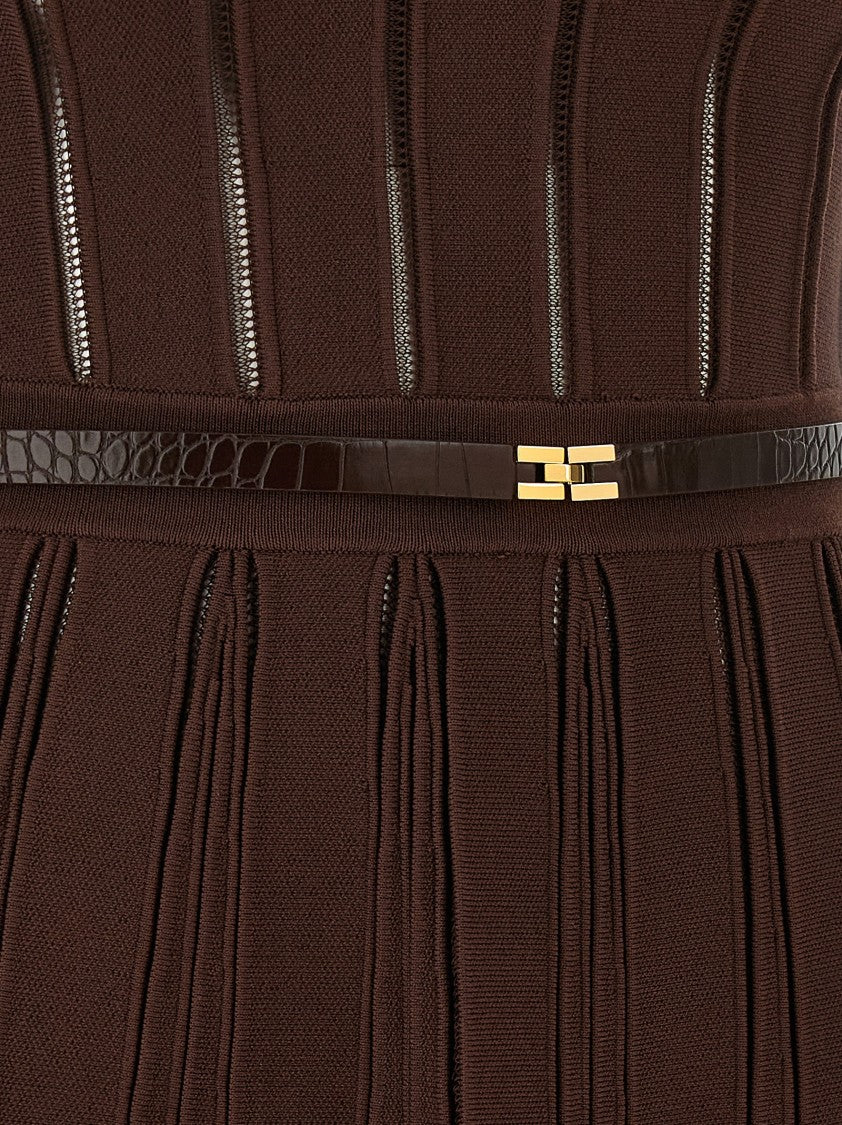 Elisabetta Franchi Weft Dress À Jour