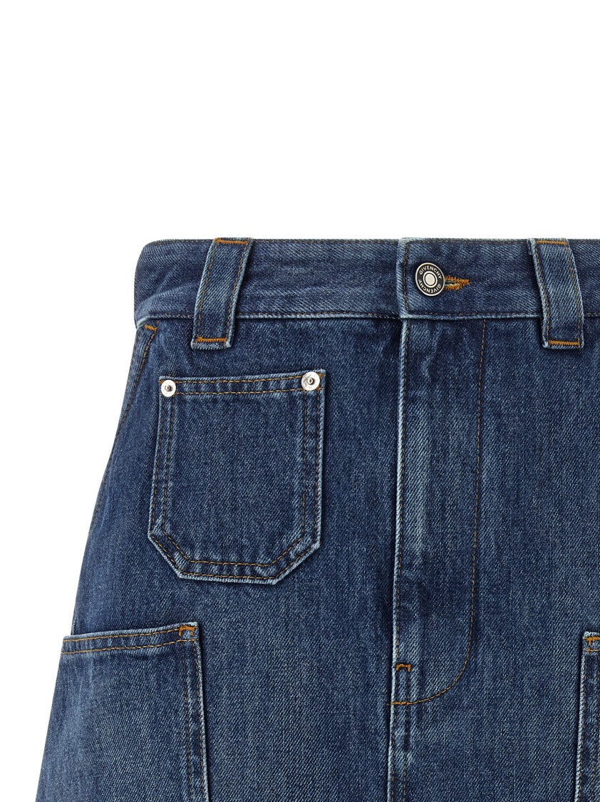 Givenchy Cotton Denim Mini Skirt With Adjustable Side Straps