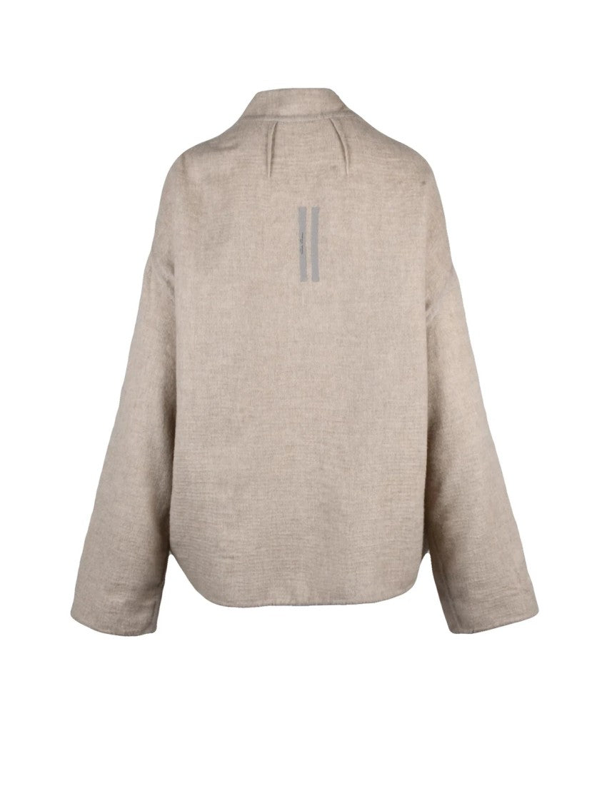 Rick Owens Boxy Unlined Island Jacket In Baby Camel Blend