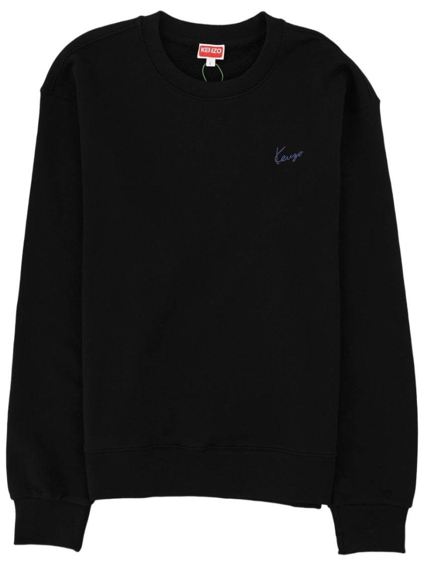 Kenzo Embroidered Black Cotton Sweatshirt