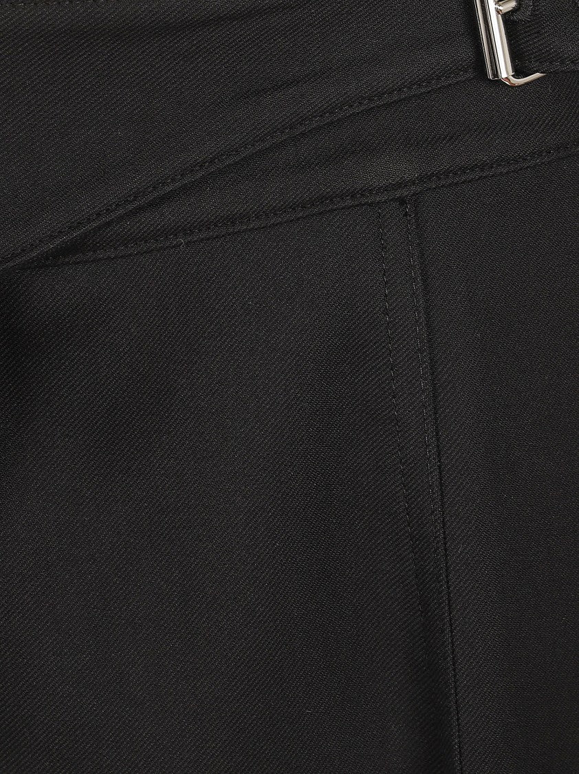 Max Mara Palazzo-Style Trousers With Asymmetrical Waistband And Sleek Buckle