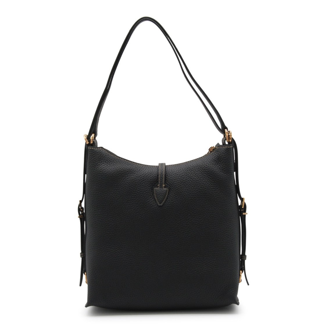 Tod's Pebbled Leather Shoulder Bag With T-Shaped Clasp